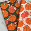 Pumpkins on Green Kitchen Towel