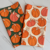 Pumpkins on Green Kitchen Towel