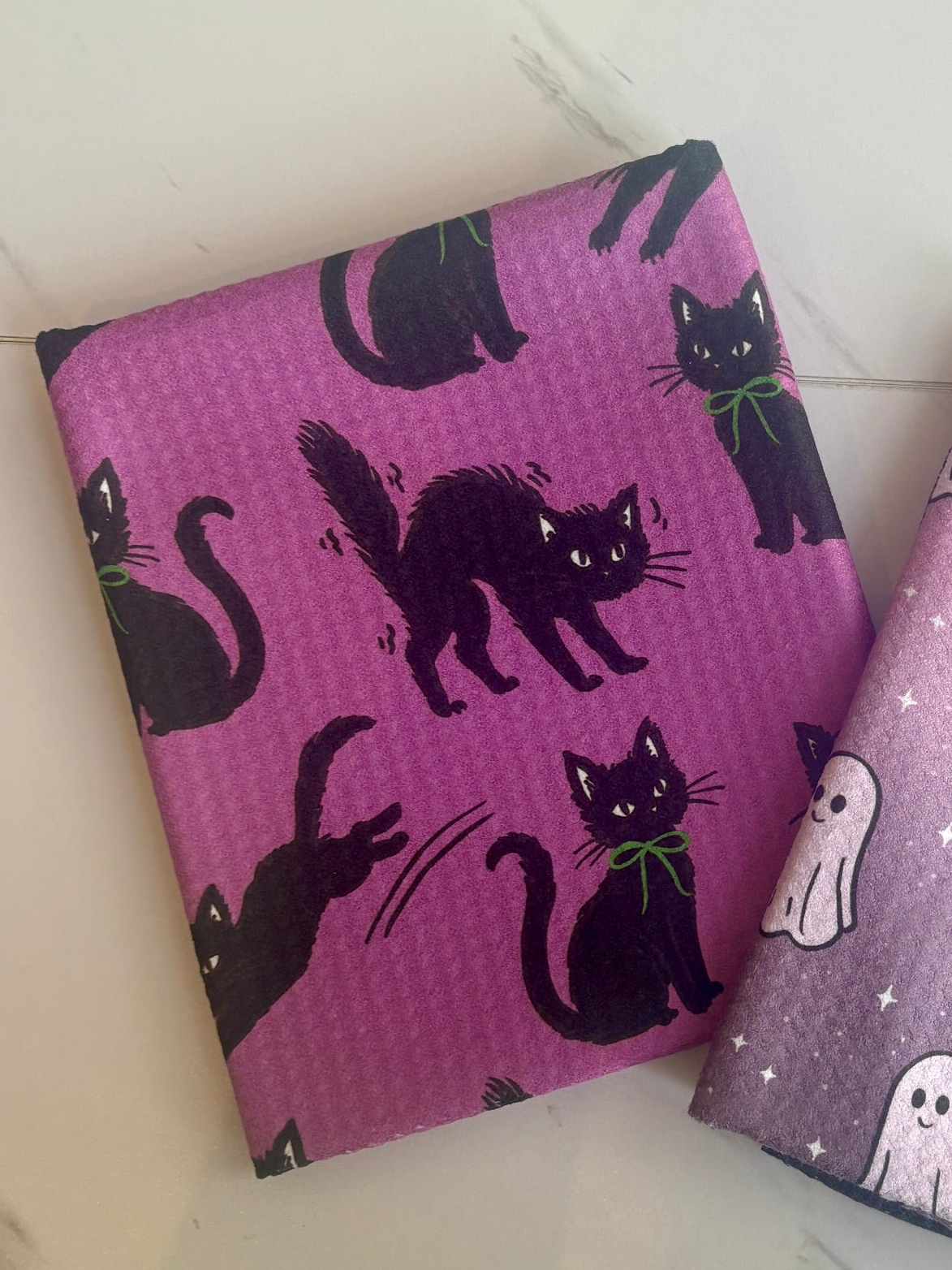 Halloween Cat Pattern Kitchen Towel