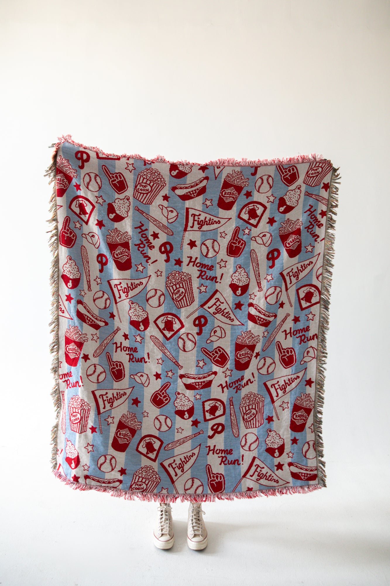 Phillies Striped Woven Throw Blanket