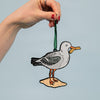 Seagull with French Fry Enamel Ornament