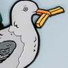 Seagull with French Fry Enamel Ornament