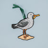 Seagull with French Fry Enamel Ornament