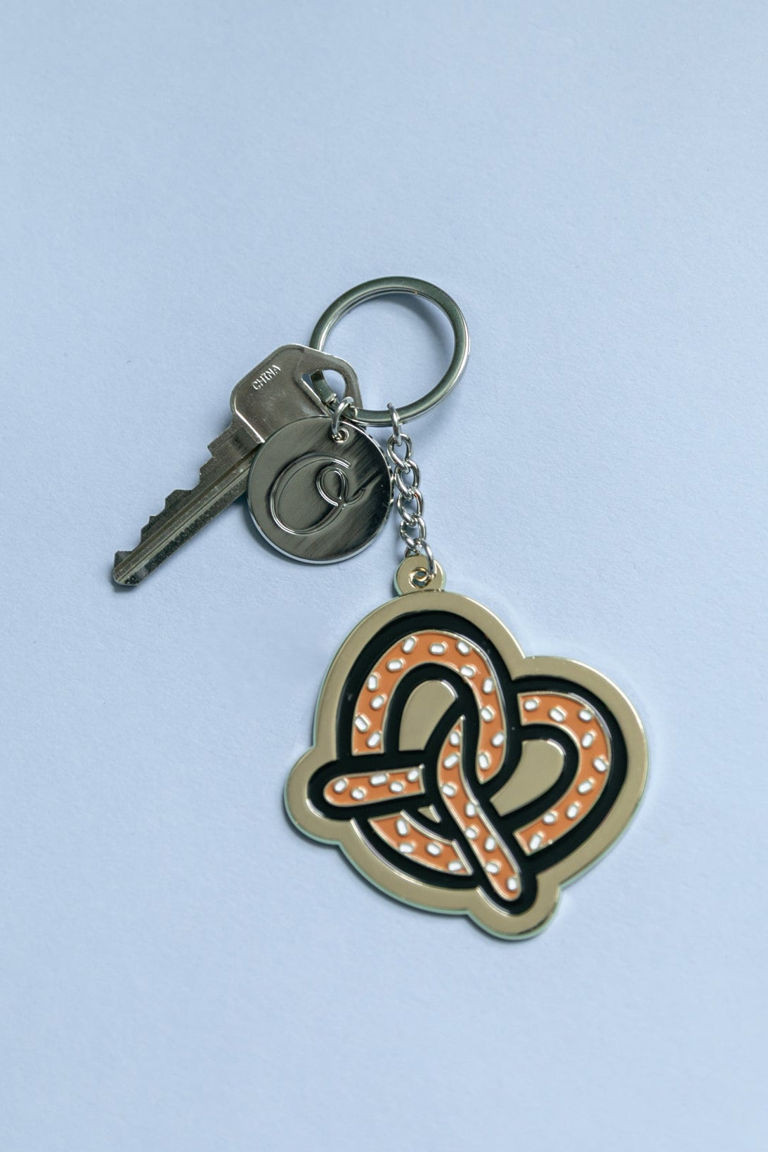 Pretzel Enamel Keychain