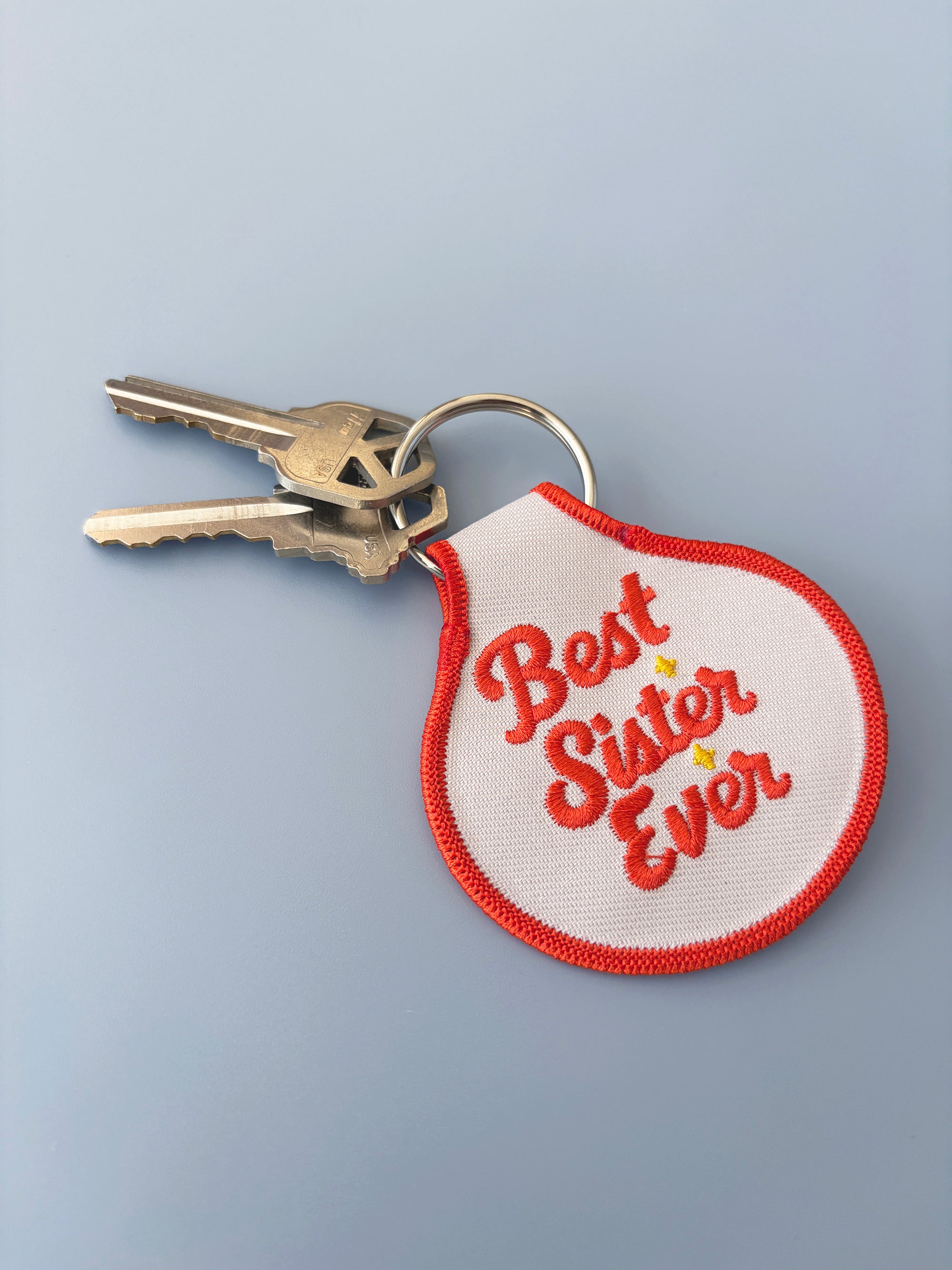 Best Sister Ever Embroidered Keychain - Occasionette