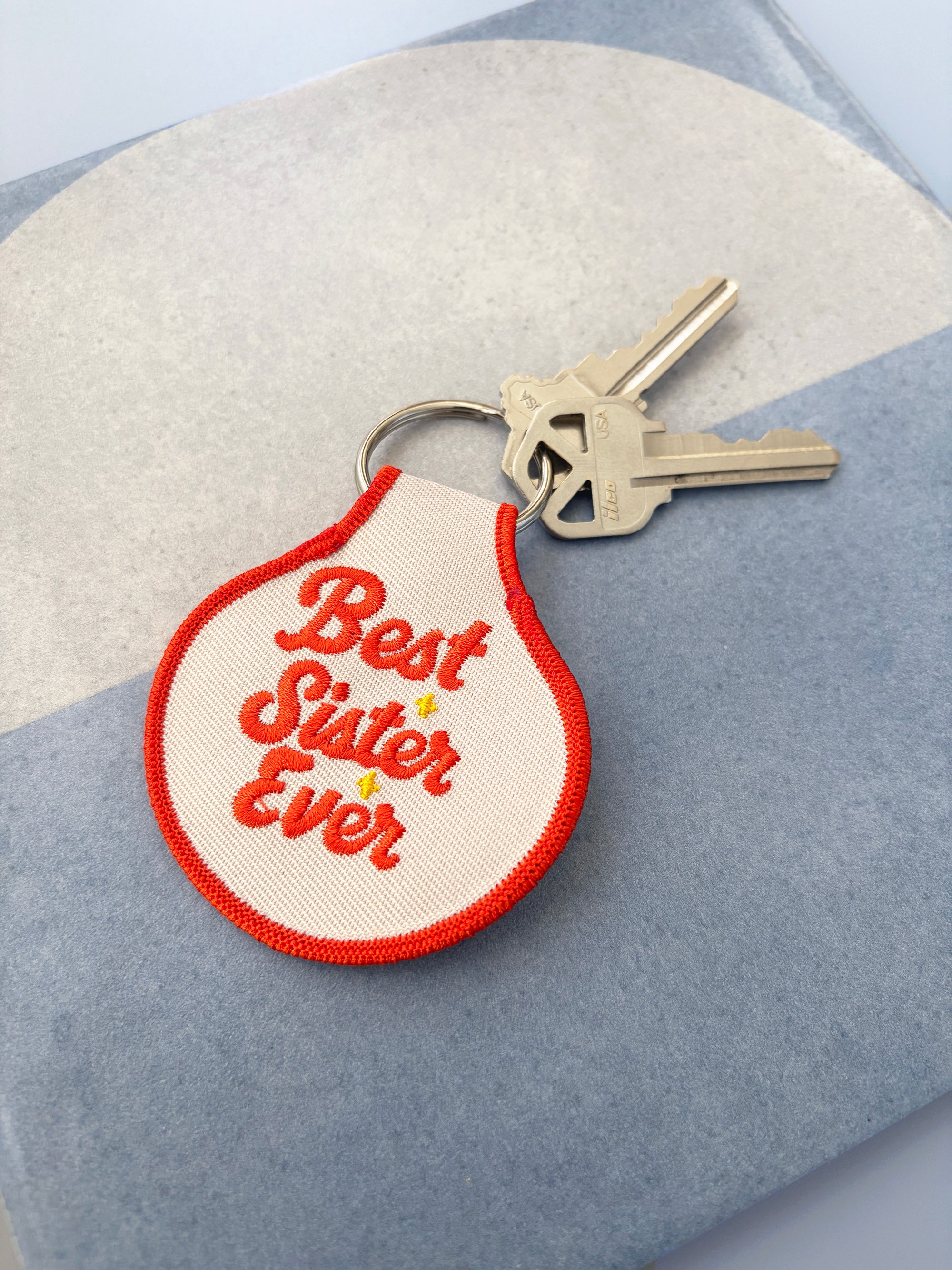 Best Sister Ever Embroidered Keychain - Occasionette