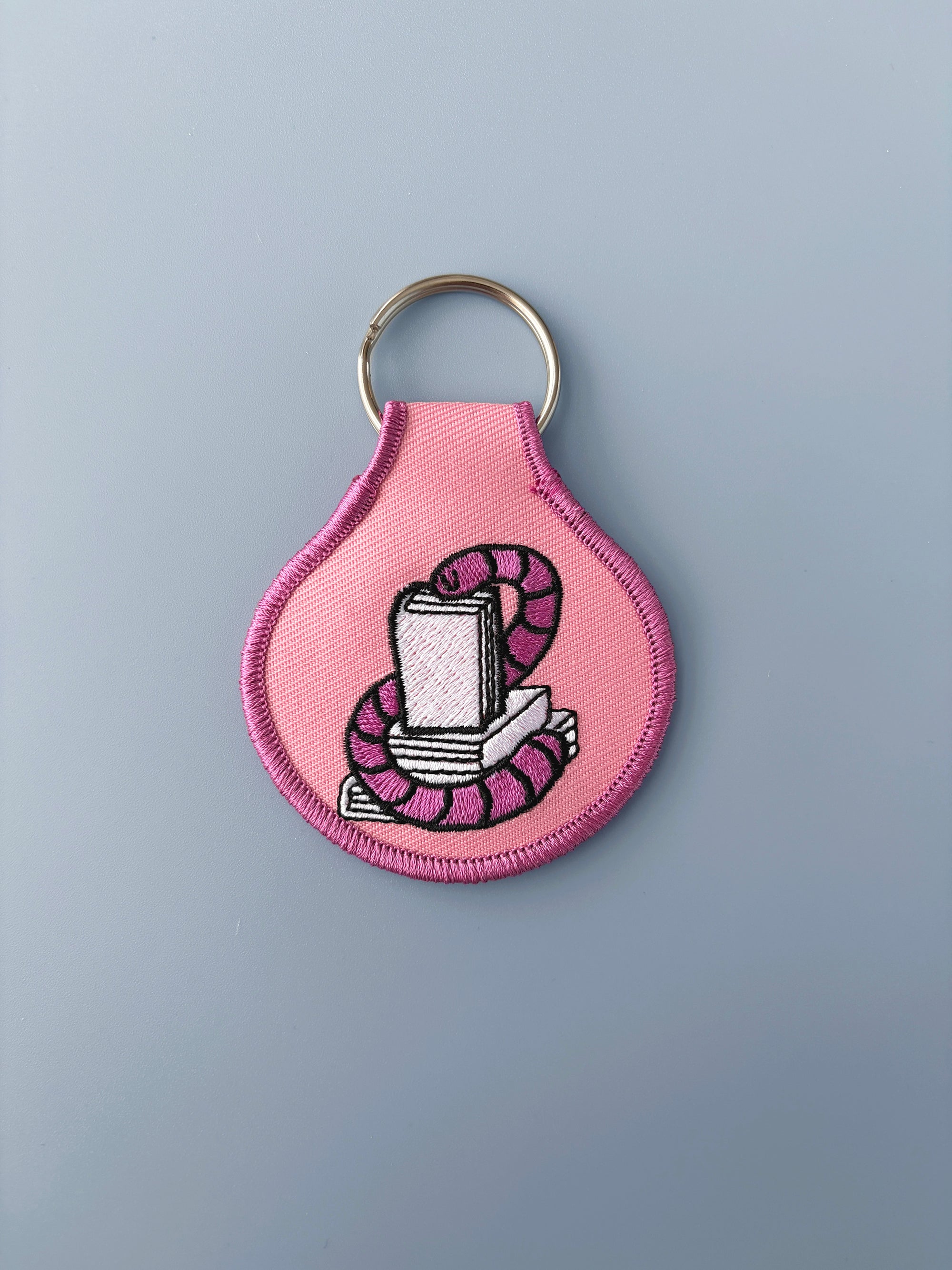 Bookworm Embroidered Keychain - Occasionette