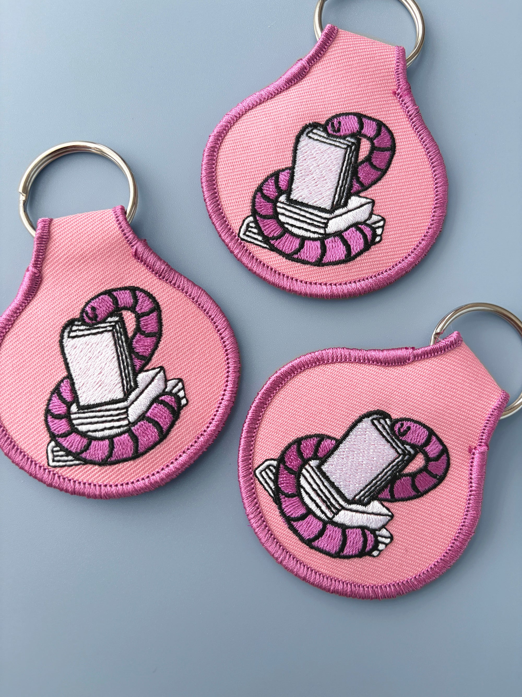 Bookworm Embroidered Keychain - Occasionette