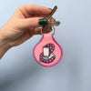 Bookworm Embroidered Keychain - Occasionette