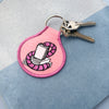 Bookworm Embroidered Keychain - Occasionette