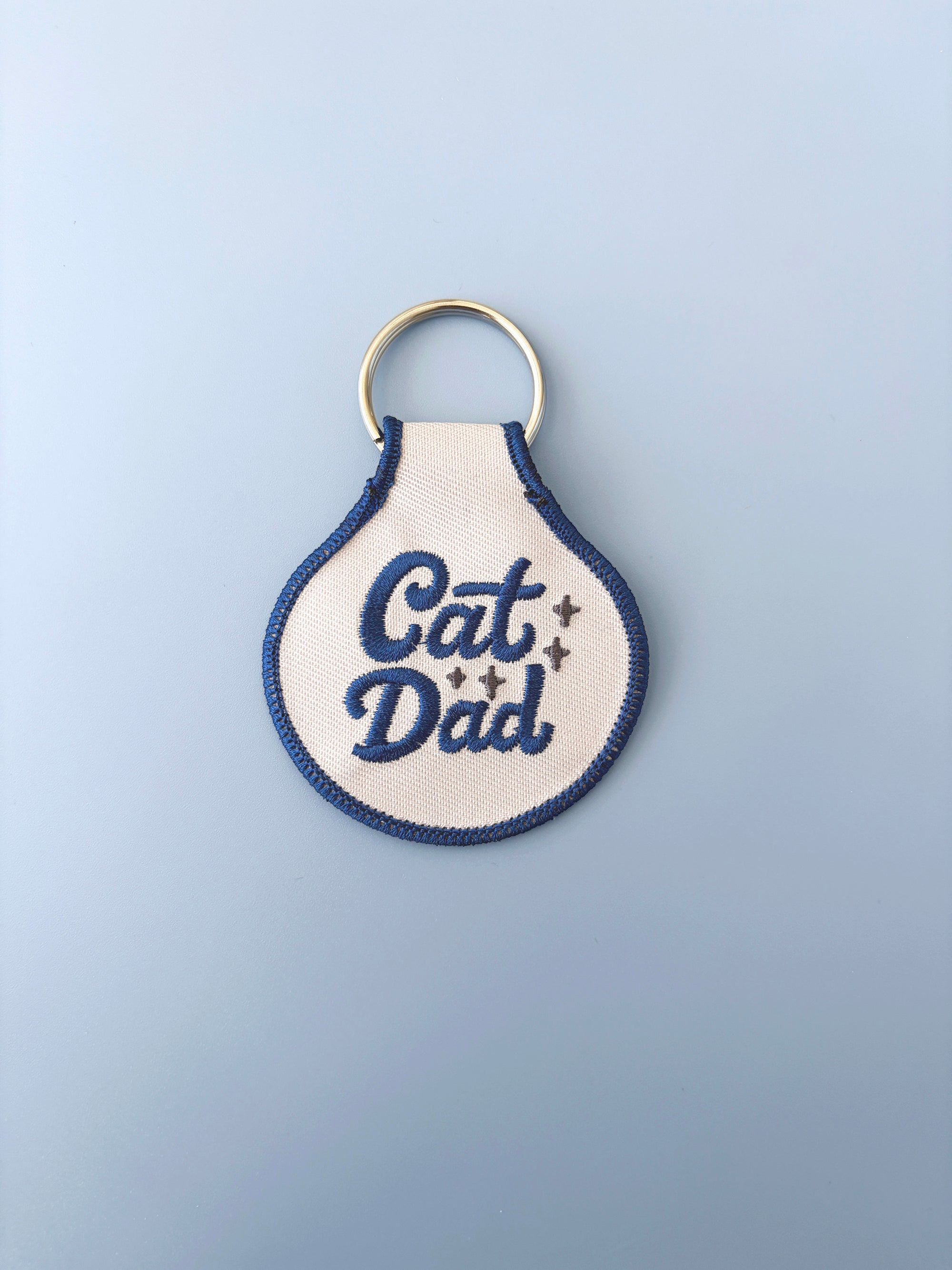 Cat Dad Embroidered Keychain - Occasionette