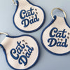 Cat Dad Embroidered Keychain - Occasionette