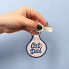 Cat Dad Embroidered Keychain - Occasionette