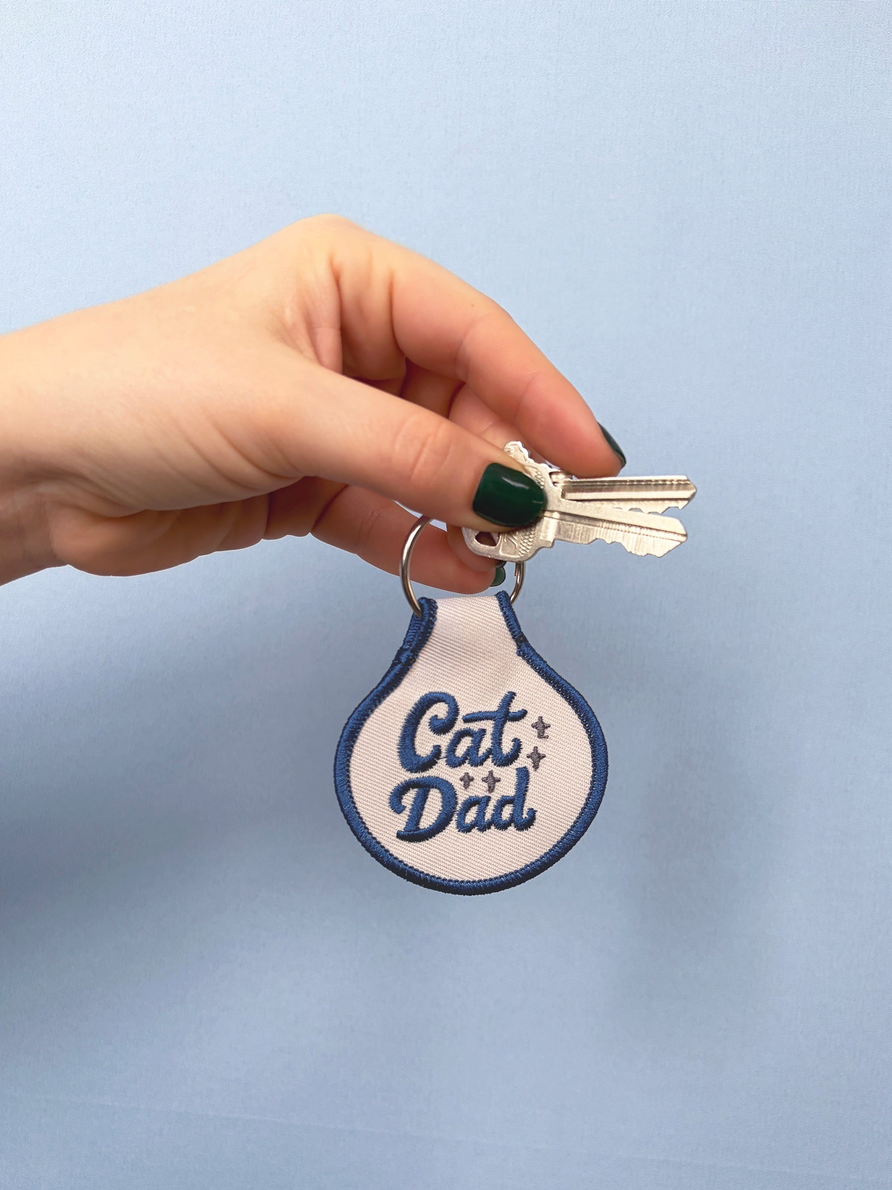 Cat Dad Embroidered Keychain - Occasionette