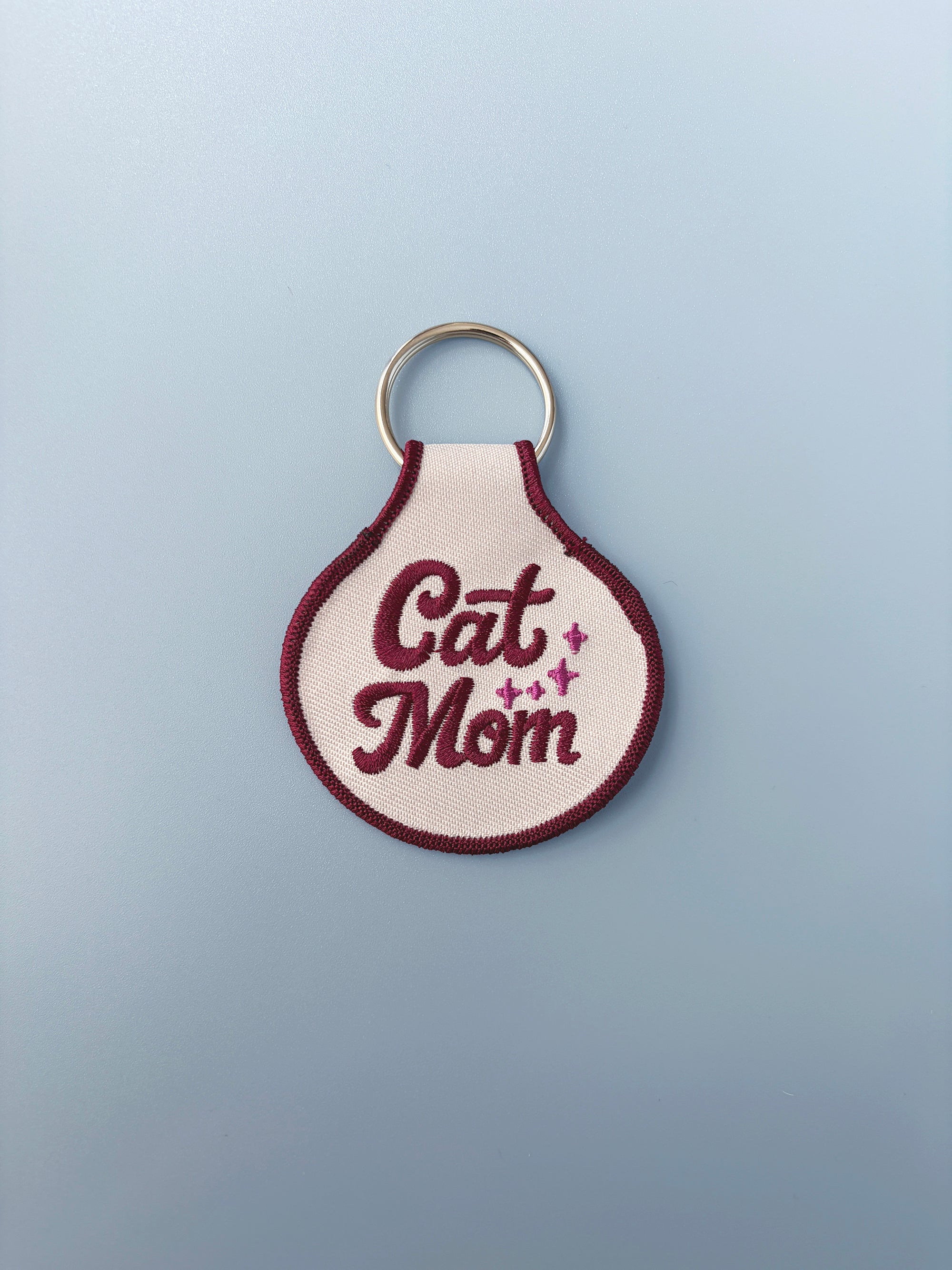 Cat Mom Embroidered Keychain - Occasionette