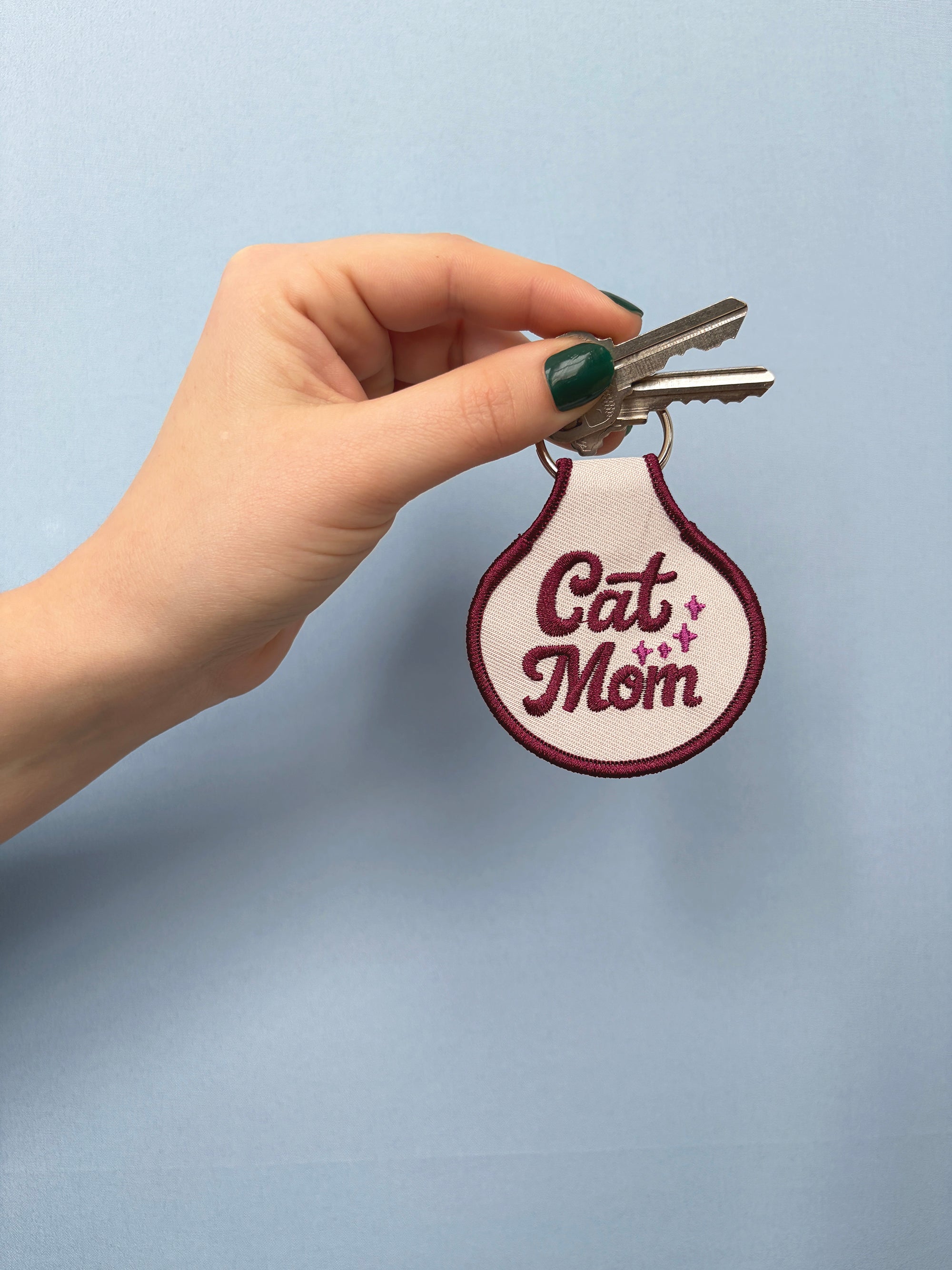 Cat Mom Embroidered Keychain - Occasionette