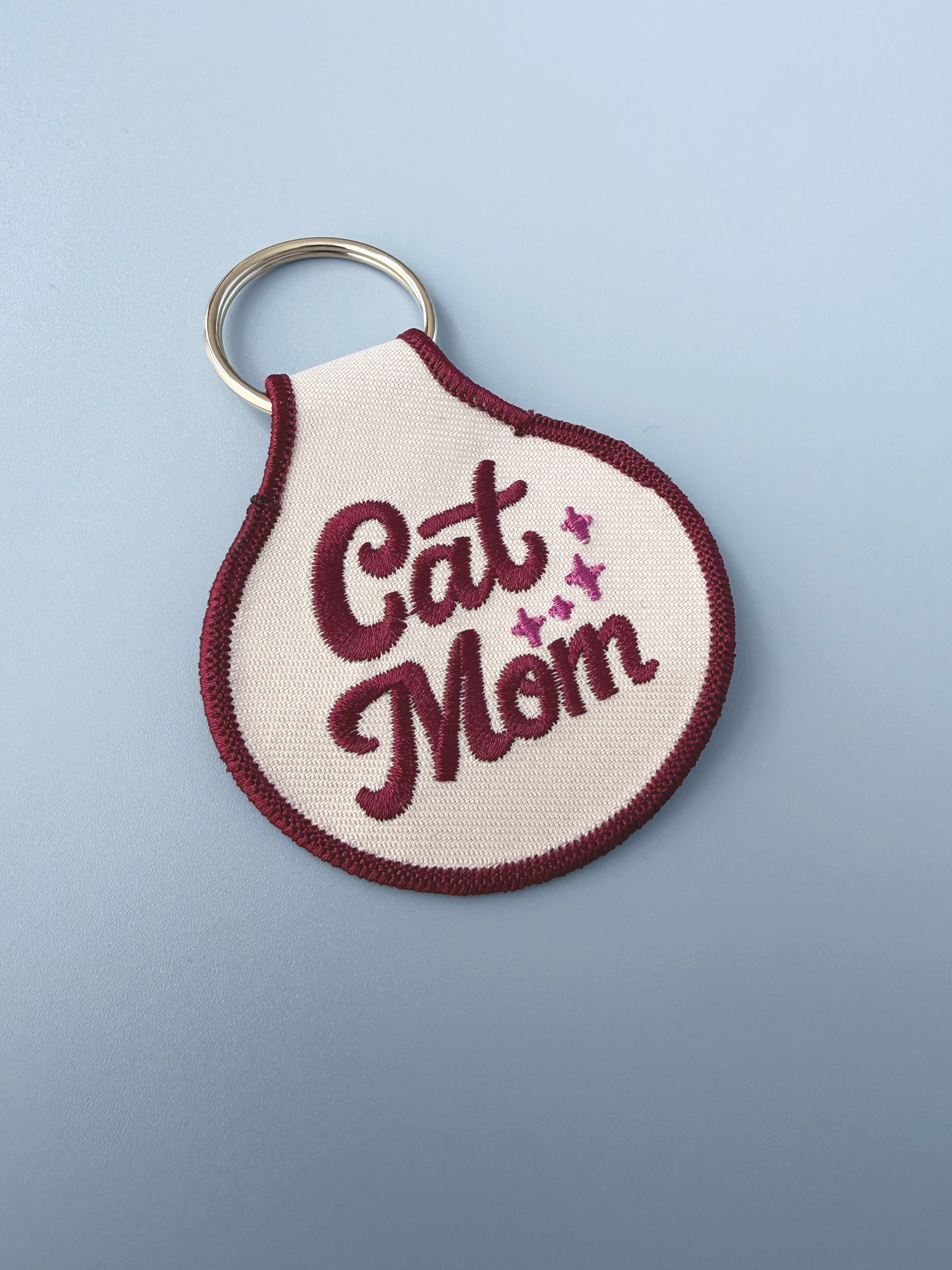 Cat Mom Embroidered Keychain - Occasionette
