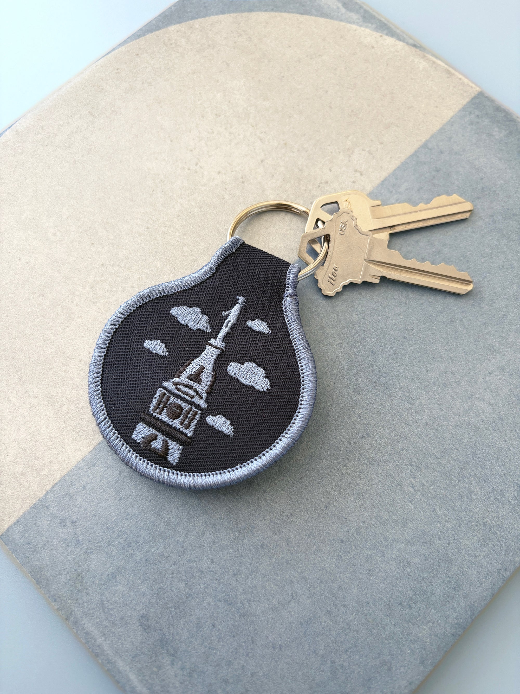 City Hall Embroidered Keychain - Occasionette