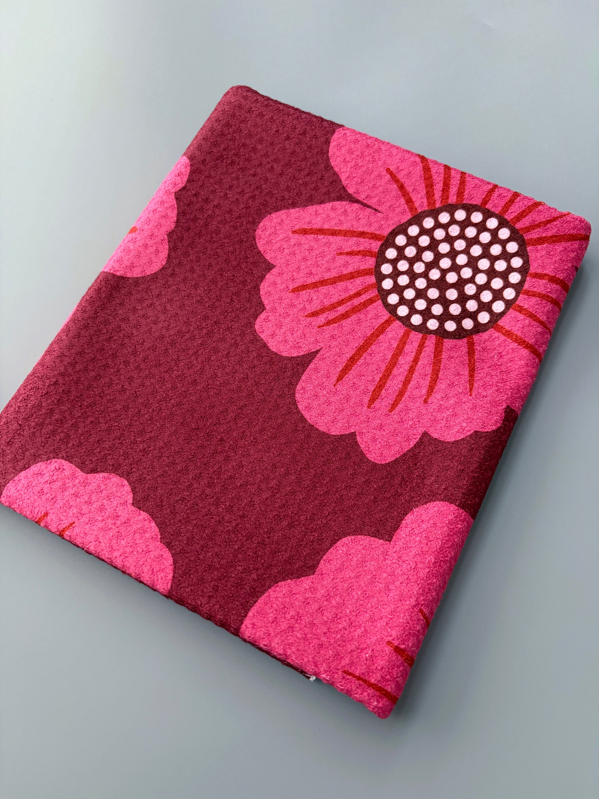Maroon Giant Flowers Kitchen Towel - Occasionette