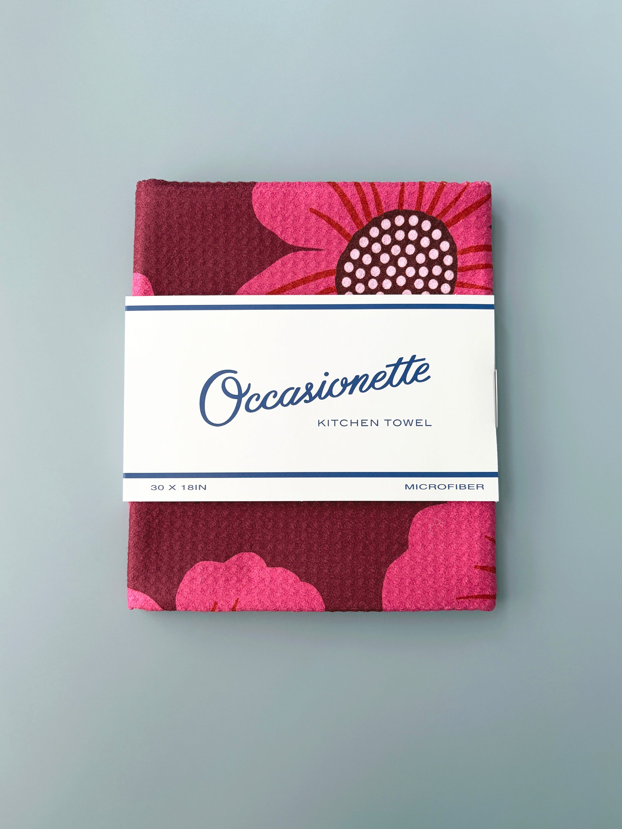 Maroon Giant Flowers Kitchen Towel - Occasionette