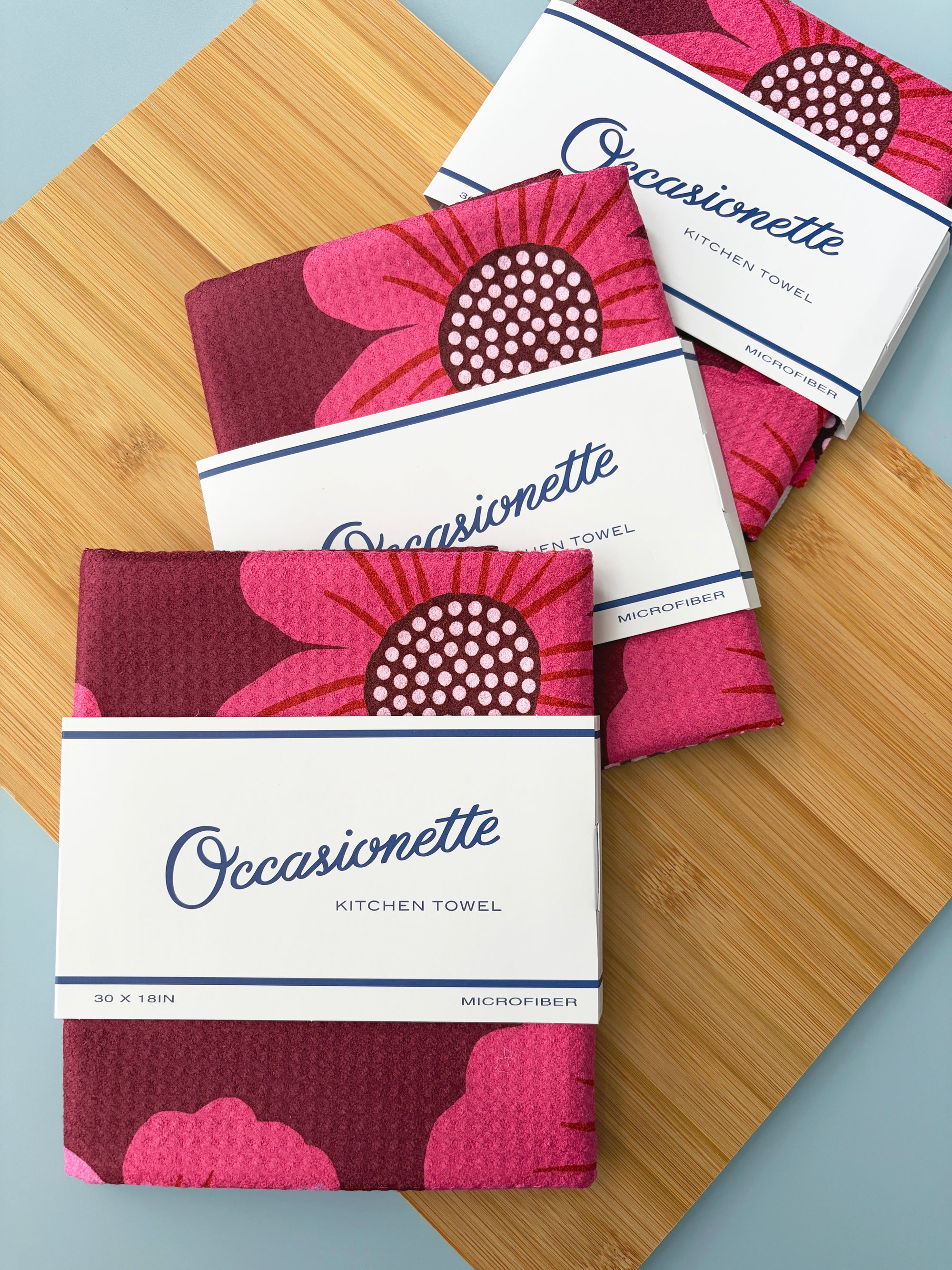 Maroon Giant Flowers Kitchen Towel - Occasionette