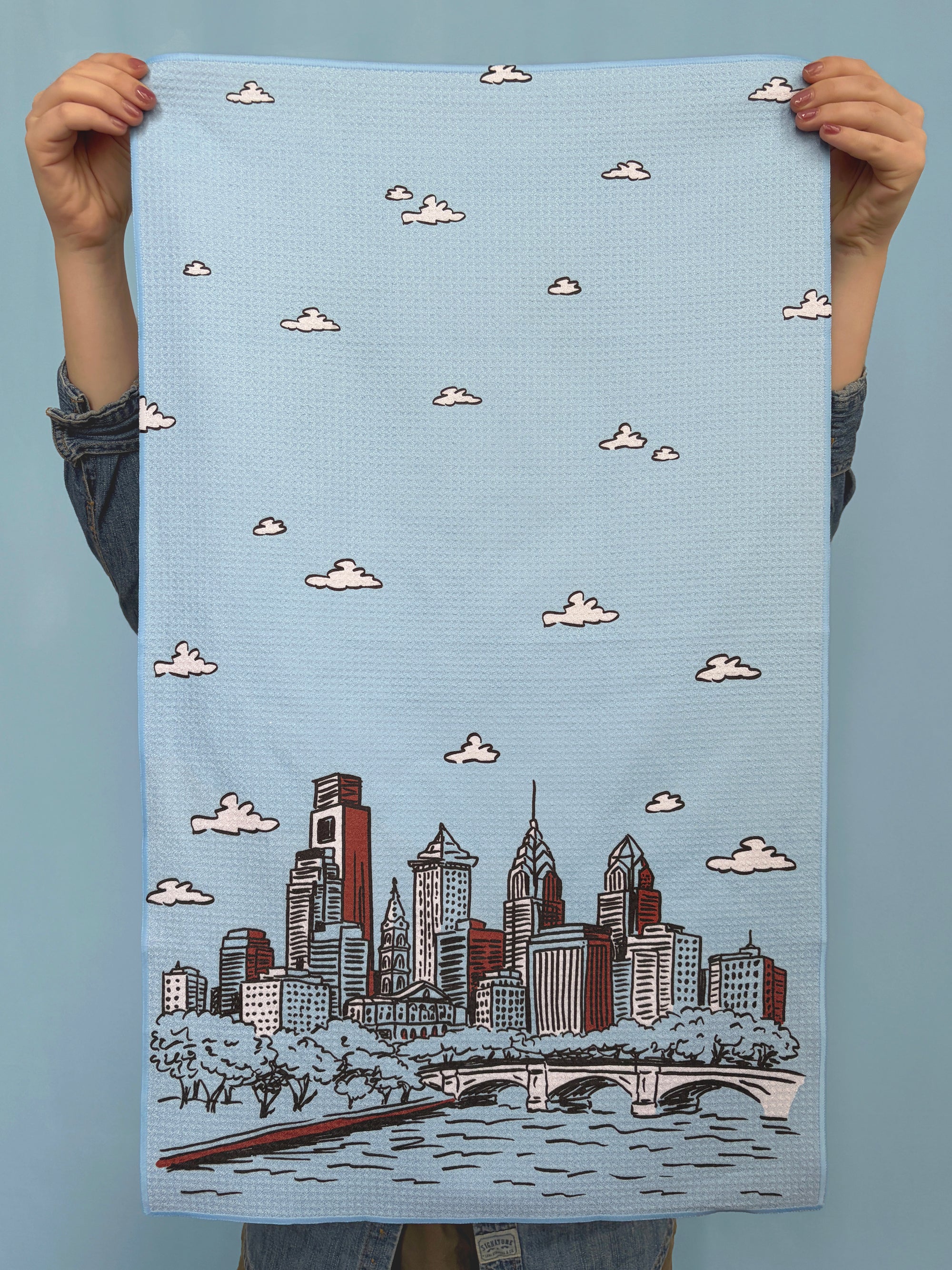 Blue Philadelphia Skyline Kitchen Towel - Occasionette