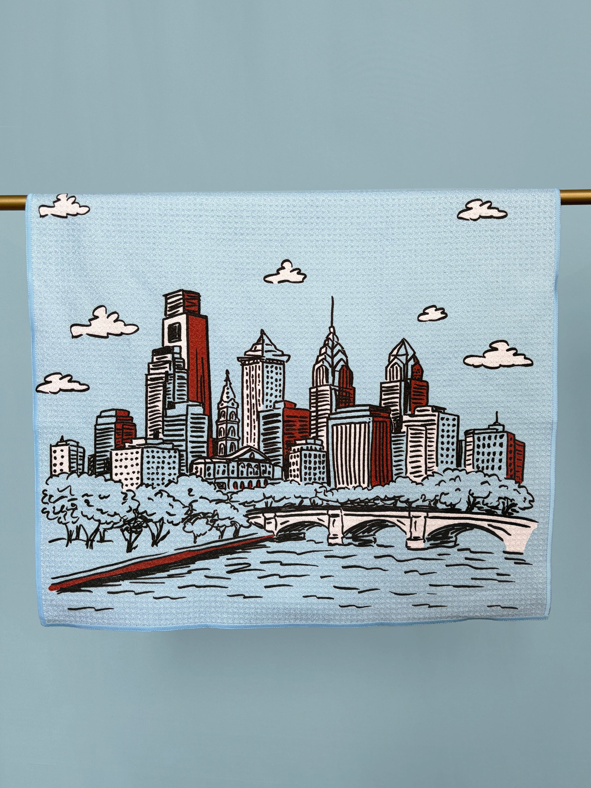 Blue Philadelphia Skyline Kitchen Towel - Occasionette