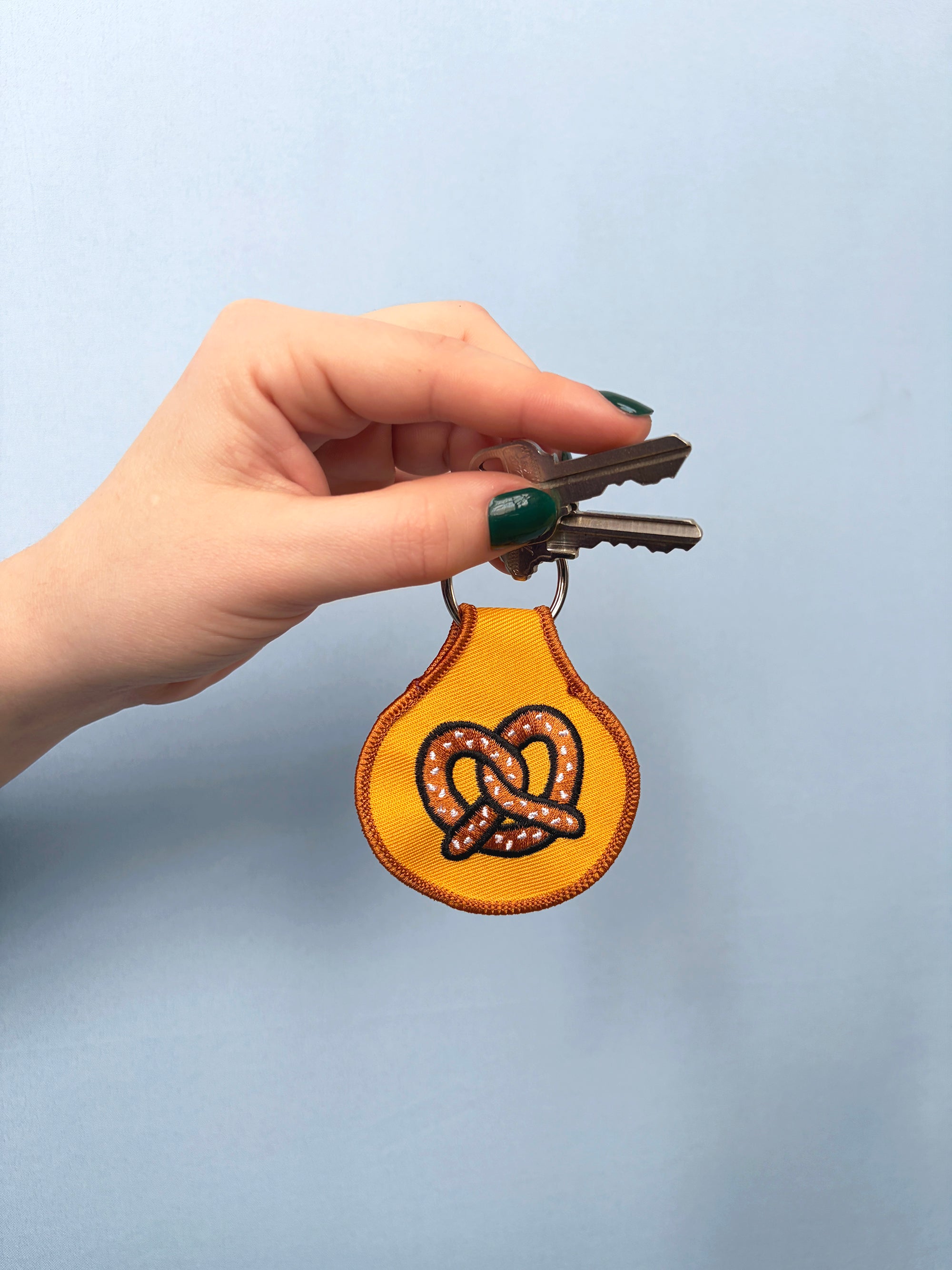 Pretzel Embroidered Keychain - Occasionette