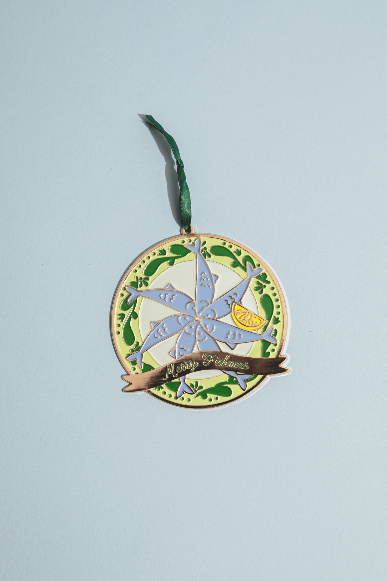 The Feast of the Seven Fishes Enamel Ornament